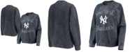 G-III 4Her by Carl Banks Women's Navy New York Yankees Script Comfy Cord Pullover Sweatshirt